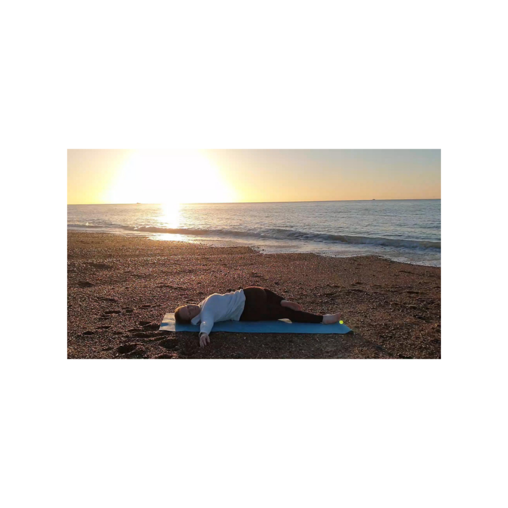 My happy place, beach yoga.